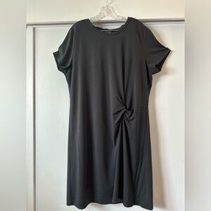 Elegant Black short sleeve knee length Dress
